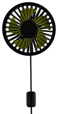 Obrázek produktu pro USB ventilátor do auta s nočním světlem, otočný ventilátor o 360° pro optimální cirkulaci vzduchu v vozidle, 3 úrovně rychlosti, ventilátor do auta, nákladního vozidla, SUV, karavanu a pro venkovní použití, černý