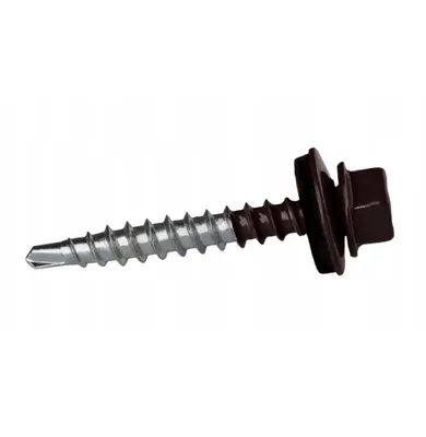 Zdjęcie produktu dla MAG KRAK Wkręty samogwintujące do blachy trapezowej RAL 8019 4,8 x 50 mm 100 szt.