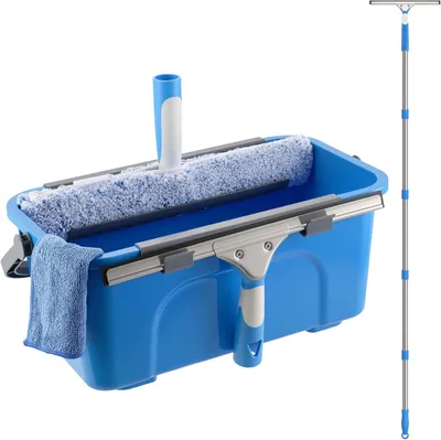 Obrázok produktu pre Súprava na čistenie okien, 12 l vedro, 35 cm stierka, 196 cm rukoväť, pre umývanie okien