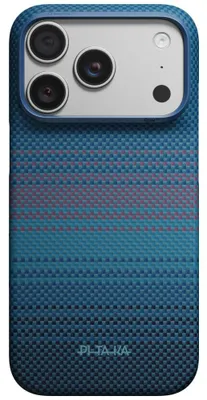 Immagine prodotto di Custodia in aramidica per iPhone 18 Pro / 17 Pro, custodia ultra-sottile PITAKA con MagSafe, colore blu con Poliammide