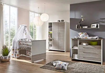 Produktbild von Schardt Kinderzimmer-Set Eco Silber mit 2-türigem Kleiderschrank und Seitenregal