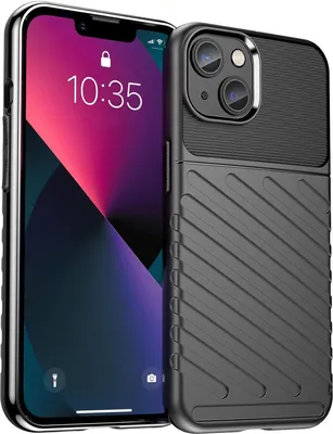 Produktbild von Conie Schutzhülle für iPhone 13 Tasche Silikon Case Muster Cover Bumper TPU Hülle in Schwarz