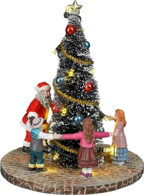 Produktbild von Edelman Weihnachtsszene 'Tanz um den Weihnachtsbaum' beleuchtet, batteriebetrieben, L 11,5 x B 11,5 x H 14 cm