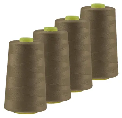 Produktbild von 4 x 4572m Qualitäts Overlock-Garn Overlock-Nähgarn Farben 661 bis 700, Farbe:A695 dunkles elfenbein
