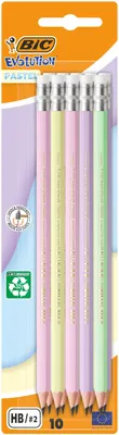 Produktbild von BIC Evolution Pastellstift mit Radiergummi, Blister, 10 Stück