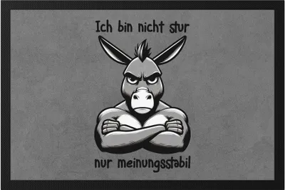 Produktbild von Ich bin nicht stur nur meinungsstabil Muskulöser Esel Fußmatte - Lustiges Geschenk