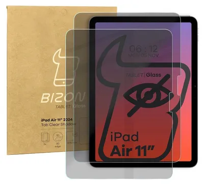 Produktbild von Bizon Glass Tab Clear Shadow Privacy Panzerglas für iPad Air 11"" 7/6 Gen. 2025/2024, getönt, 2 Stück