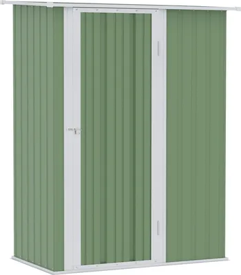 Zdjęcie produktu dla Szopa Na Narzędzia Szopa Ogrodowa Szopa Na Narzędzia Z Drzwiami Zewnętrzna Stalowa Zielona 142 X 84 X 189 Cm