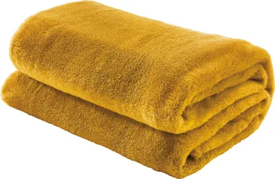 A folded blanket on a white background.