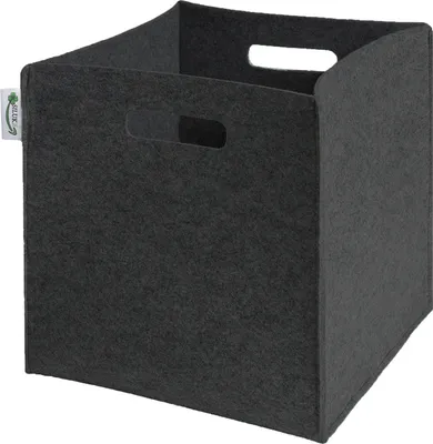 Produktbild von SILUK Filzkorb Korb Ordnungsbox Kinder Aufbewahrungsbox Spielzeugkiste für Kinderzimmer Spielzeug Faltbar (33x33x33) Aufbewahrung im Kallax Regal (Anthrazit, Schmucklos)