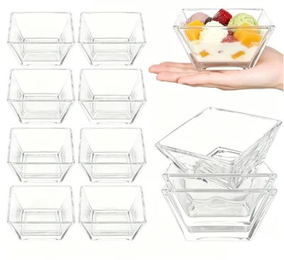 Productafbeelding van Dessertkommen set van 12 - Glazen kommen - Stapelbaar - 230 ml - Ideaal voor desserts - Geschikt voor dagelijks gebruik