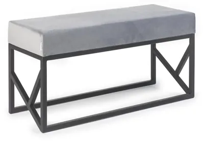 Produktbild von Gepolsterte Industriebank Elinor 50 cm, Fußhocker, Pouf, Hocker