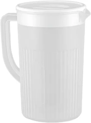 Image de Carafe d'eau - Récipient pour jus - Distributeur de boissons - Couvercle étanche - 27 litres - Blanc