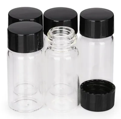Glas-Monsterfläschchen 10 ml, 42 Stück mit Schraubdeckel