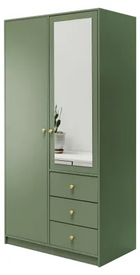 Produktbild von Masseno Drehtürenschrank GALIO 100/200/57,5 cm 2-türig mit Spiegel Grün