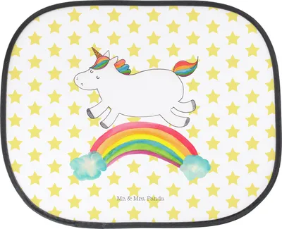 Produktbild von Mr. & Mrs. Panda Auto Sonnenschutz Einhorn Regenbogen - Weiß - Geschenk, Sonnenblende, Fürs, Unicorn, Einhornpower, Glitzer, Erwachsenwerden, Kfz, seitenscheiben