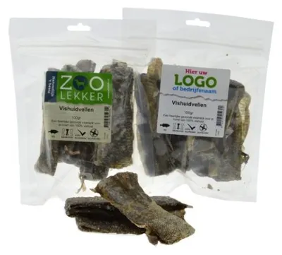 Productafbeelding van Zoolekker Vishuidvellen van kabeljauwhuid hondensnack | 100 g of 400 g 100 gram