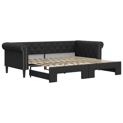 Immagine prodotto di Divano Letto con Letto Estraibile Nero 90x200 cm in Pelle finta