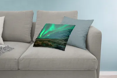 Produktbild von MuchoWow® Zierkissen Sofakissen Wohnzimmer Dekokissen 60x40 cm Nordlichter - Natur - Island - Kopfkissen - Polster mit Foto
