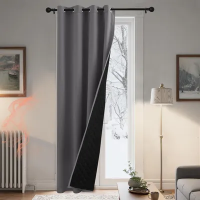 Immagine prodotto di Tenda per porta, protezione dal freddo, oscurante, grigia, 220 x 140 cm