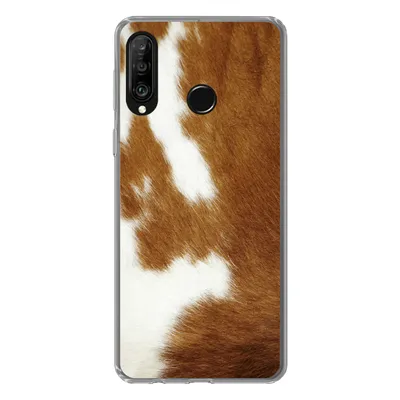 Produktbild von MuchoWow® Handyhülle Schutzhülle Hülle für Huawei P30 Lite Eine melierte Kuhhaut Silikon Softcase Handy Hülle - Handyhülle