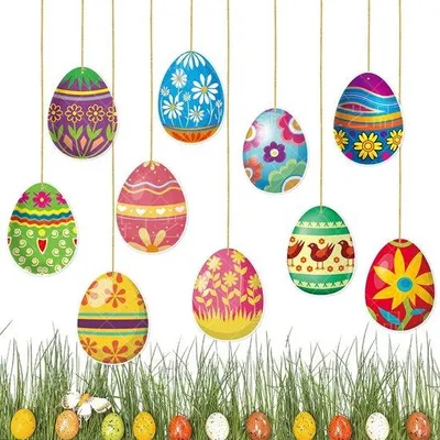 Immagine prodotto di 150 accessori di Carnevale con motivi a forma di uova di Pasqua e coniglietti (10 motivi)
