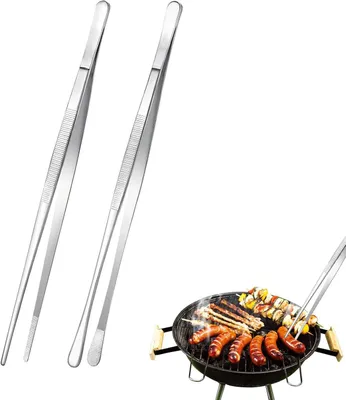 Produktbild von Kochzangen 30 cm, 2 Stück, Edelstahl, Professionelle Chef-Zangen für BBQ, Servieren, Rostfrei