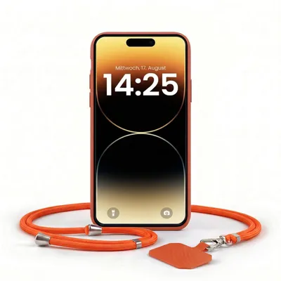 Produktbild von Handyhülle für Apple iPhone 14 Pro mit Handykette Band Kordel Hülle Case Schutzhülle Rot