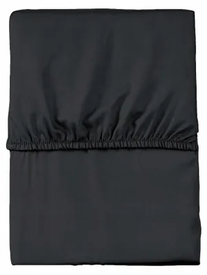 Produktbild von Detexpol Mikrosatin Spannbettlaken 160x200 cm Schwarz mit Gummizug