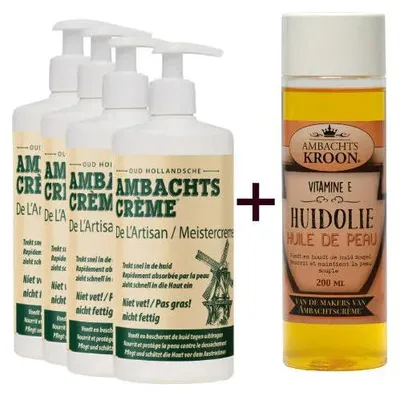 Produktbild von 4 x 450 ml Creme + 1 x Vitamin-E-Hautöl 200 ml