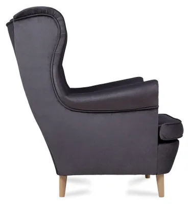 Productafbeelding van Chesterfield fauteuil, loungefauteuil, bank, sofa, gestoffeerde stoel, relaxstoel, grijs, stof