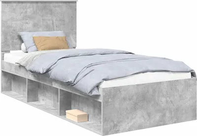 Immagine prodotto di vidaXL Struttura letto grigio cemento 90 x 190 cm in legno di pino massiccio