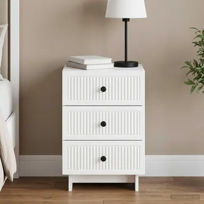 Immagine prodotto di Comodino con cassetti vidaXL, bianco, 43 x 41 x 66,5 cm, materiale a base di legno