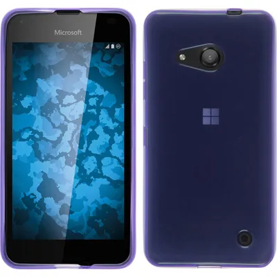 Produktbild von PhoneNatic Case kompatibel mit Microsoft Lumia 550 - lila Silikon Hülle transparent + 2 Schutzfolien