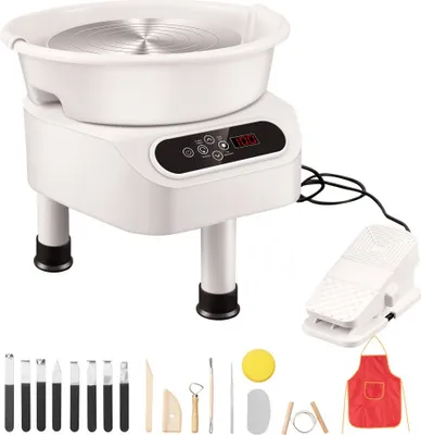 Produktbild von Töpferscheibe Keramikmaschine - 450W - 28cm - Pedalbetrieb - inklusive Stützfüße - für Hobby und Profis