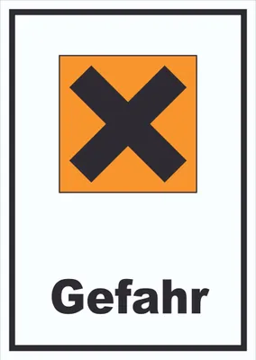 Produktbild von Schild Gefahrensymbol Gesundheitsschädlich Gefahr Kreuz hochkant A0 Rückseite selbstklebend