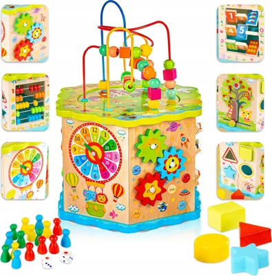 Obrázek produktu pro Kinderplay Interaktivní dřevěná kostka 8V1