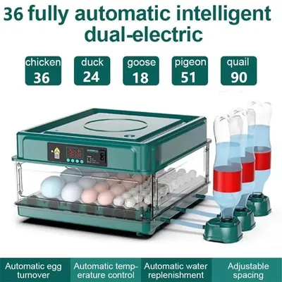 Immagine prodotto di Incubatrice automatica per uova - Incubatrice automatica - 36 uova - Alimentazione automatica dell'acqua - Sistema a cassetti - Regolazione digitale della temperatura