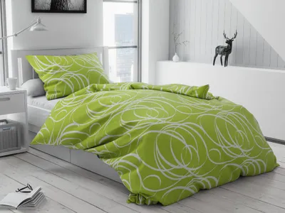 Obrázek produktu pro Bavlněné povlečení Aromis zelené hotelová kapsa Rozměr povlečení: 70 x 90 cm | 140 x 200 cm