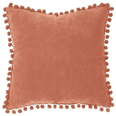 Obrázek produktu pro Dekorativní polštář POMPONS, 40 x 40 cm, oranžový