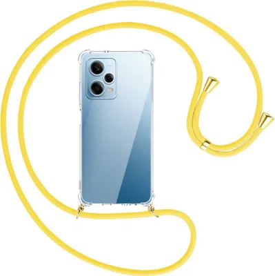Produktbild von Handykette Backcover-Schutzhülle mit Band (Metall goldfarben) für Xiaomi Redmi Note 12 Pro (6.67'') - gelb