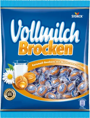Produktbild von Storck Vollmilch Brocken Karamell-Bonbons mit Milchcreme-Füllung (315g Packung)