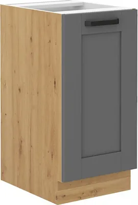 Produktbild von Eintüriger Unterschrank LAILI – Breite 40 cm, Grau / Eiche Artisan