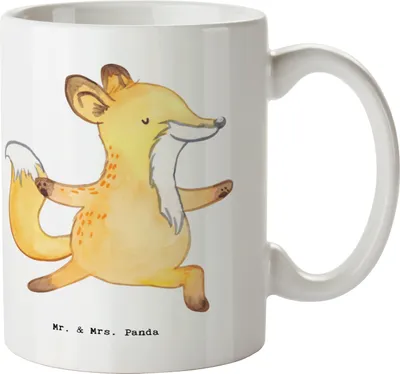 Produktbild von Mr. & Mrs. Panda Tasse Kinderyogalehrer Herz - Weiß - Geschenk, kaffeebecher bedruckt, Trinkbecher, schöne, haferl