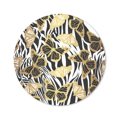 Produktbild von MuchoWow® Mauspad Mousepad Muster - Zebra - Schmetterling 30x30 cm - Mousepads - Maus Mat - Pad - Mausunterlage - Tischunterlage - Schreibtischmatten
