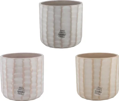Produktbild von Blumentopf / Übertopf 13x13cm Keramik 1 Stück sortiert Beige / Gold