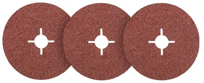Zdjęcie produktu dla Krążki ścierne z włókna 125 mm, gradacja 100, 3 sztuki