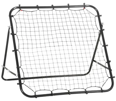 Produktbild von Fußball Rebounder Kickback Tor Rückprallwand Netz Aus Metallrohr+Pe, 96X80X96 Cm, Schwarz