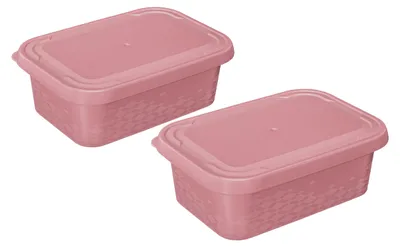 Obrázok produktu pre Sada dóz na potraviny BranQ Home, plast, ružová, 2 kusy.