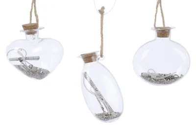 Produktbild von Glasflasche Hänger mit Notenblatt 3er Set